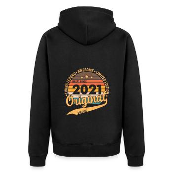 2021 Original 2021 Vintage Vintage Retro anniversa - Unisex Premium Organic Zip Hoodie - black - Back - Nico (187cm)