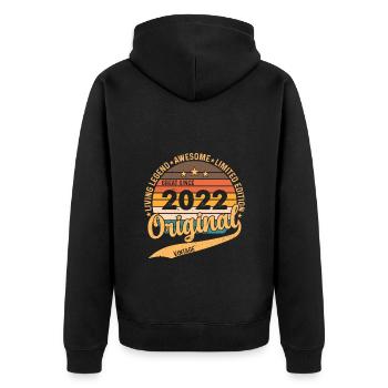 Vintage 2022 meilleur de 2022 - annif 3 ans - Veste à capuche bio Premium Unisexe - noir - Dos - Nico (187cm)