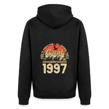 Cadeau 1997 Cadeau Anniversaire 1997 Vintage 1997 - Veste à capuche bio Premium Unisexe - noir - Dos - Nico (187cm)