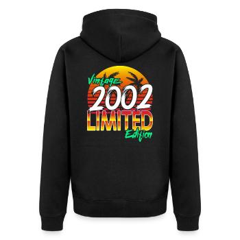 Vintage 2002 Édition Limitée Anniversaire 20 Ans - Veste à capuche bio Premium Unisexe - noir - Dos - Nico (187cm)