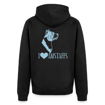 americanstaffy0d - Veste à capuche bio Premium Unisexe - noir - Dos - Nico (187cm)
