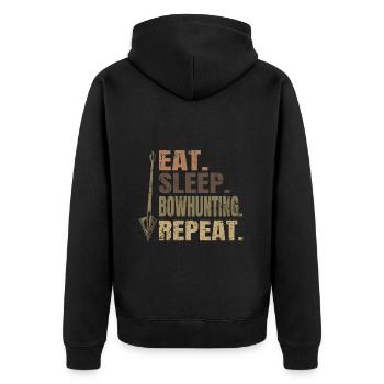 Eat Sleep Bowhunting Repeat Camo Archery - Unisex Premium Organic Zip Hoodie - black - Back - Nico (187cm)