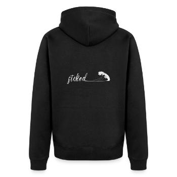 Content. Esthétique de surf de vague minimaliste - Veste à capuche bio Premium Unisexe - noir - Dos - Nico (187cm)