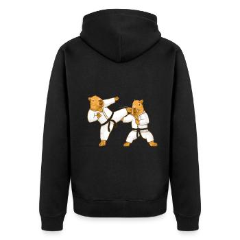 Combats de Capybara - Veste à capuche bio Premium Unisexe - noir - Dos - Nico (187cm)