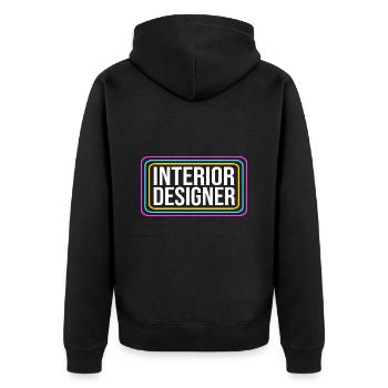 Innenarchitekt Architektur Architekt - Unisex Premium Bio Zip Hoodie - Schwarz - Hinten - Nico (187cm)