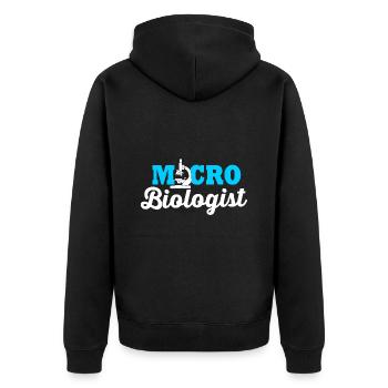 Mikrobiologie Biologie Biologisch Wissenschaft - Unisex Premium Bio Zip Hoodie - Schwarz - Hinten - Nico (187cm)