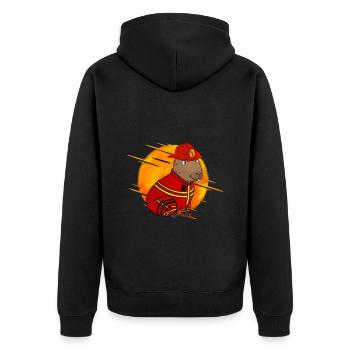 Pompier de Capybara - Veste à capuche bio Premium Unisexe - noir - Dos - Nico (187cm)