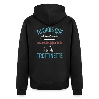 t shirt trottinette freestyle trottinette cadeau. - Veste à capuche bio Premium Unisexe - noir - Dos - Nico (187cm)