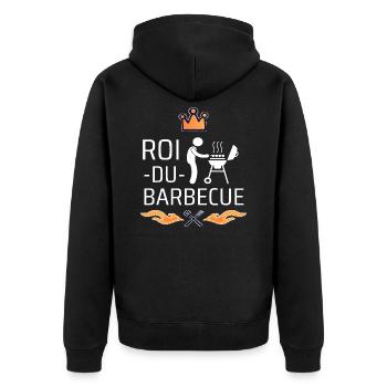 T shirt barbecue roi du barbecue humour cadeau. - Veste à capuche bio Premium Unisexe - noir - Dos - Nico (187cm)