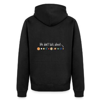 Nous ne parlons pas de la planète Pluton - Veste à capuche bio Premium Unisexe - noir - Dos - Nico (187cm)