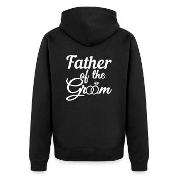 Vater des Bräutigams - Bräutigam Hochzeit und Papa Geschenk - Unisex Premium Bio Zip Hoodie - Schwarz - Hinten - Nico (187cm)