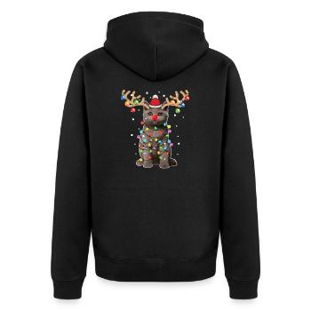 Christmas Cat Lover Kitty Pet Owner Holiday Gift - Unisex Premium Organic Zip Hoodie - black - Back - Nico (187cm)