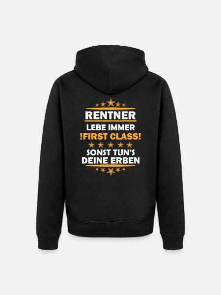 Rentner - Unisex Premium Bio Zip Hoodie - Schwarz