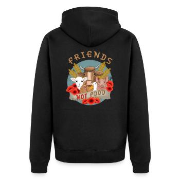 Amis pas nourriture - Veste à capuche bio Premium Unisexe - noir - Dos - Nico (187cm)