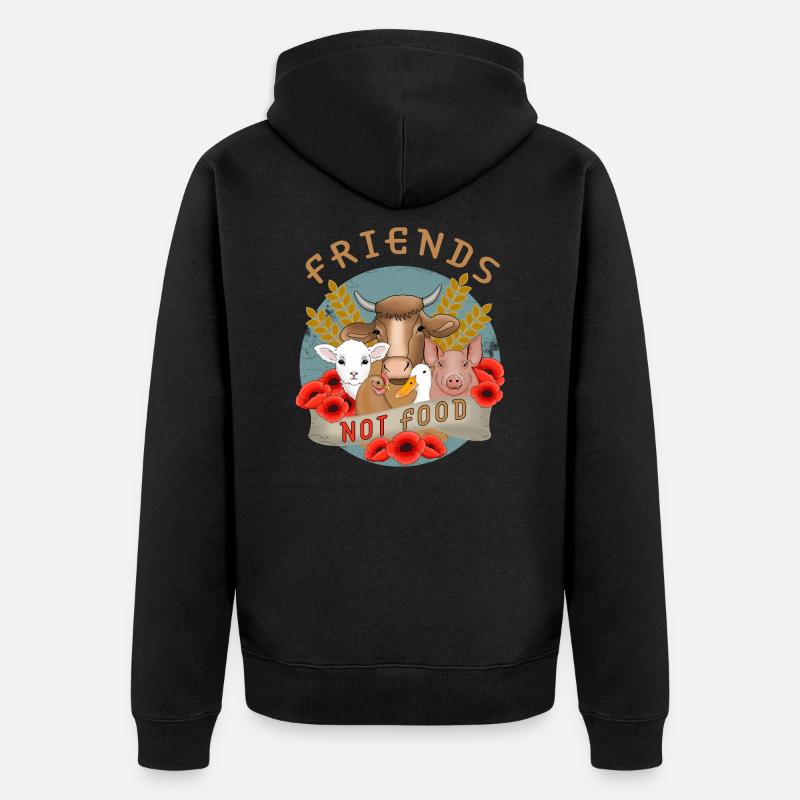 Amis pas nourriture - Veste à capuche bio Premium Unisexe - noir
