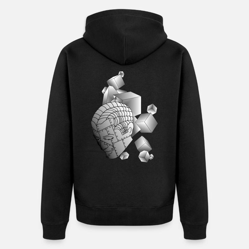 Robot avec cube gris clair - Veste à capuche bio Premium Unisexe - noir