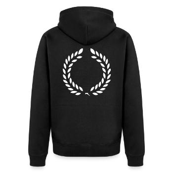 Laurel Wreath - Award of Honours & Victory - Unisex Premium Organic Zip Hoodie - black - Back - Nico (187cm)