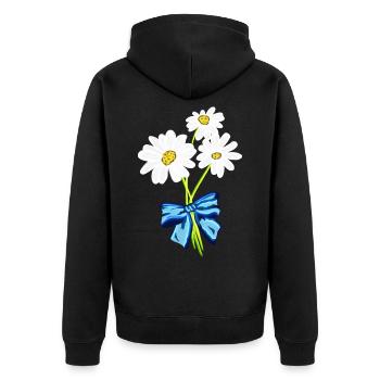 Marguerites - Veste à capuche bio Premium Unisexe - noir - Dos - Nico (187cm)
