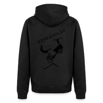 Roue de charge Bikeaholic Noir - Veste à capuche bio Premium Unisexe - noir - Dos - Nico (187cm)