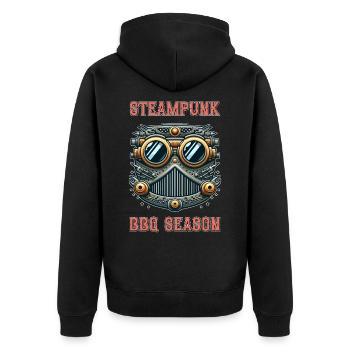 Steampunk BBQ Season 4 - Unisex Premium Bio Zip Hoodie - Schwarz - Hinten - Nico (187cm)