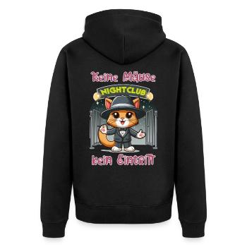 Pas de souris (argent) - pas d’entrée - Veste à capuche bio Premium Unisexe - noir - Dos - Nico (187cm)