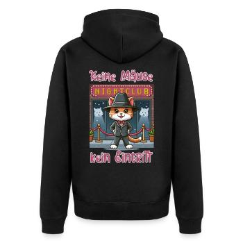 Pas de souris (argent) - pas d’entrée - Veste à capuche bio Premium Unisexe - noir - Dos - Nico (187cm)
