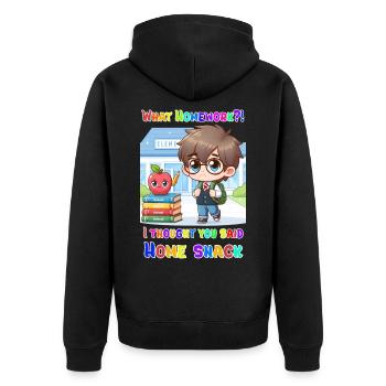 Quels devoirs ? Je croyais que vous aviez dit Home-snack ! - Veste à capuche bio Premium Unisexe - noir - Dos - Nico (187cm)