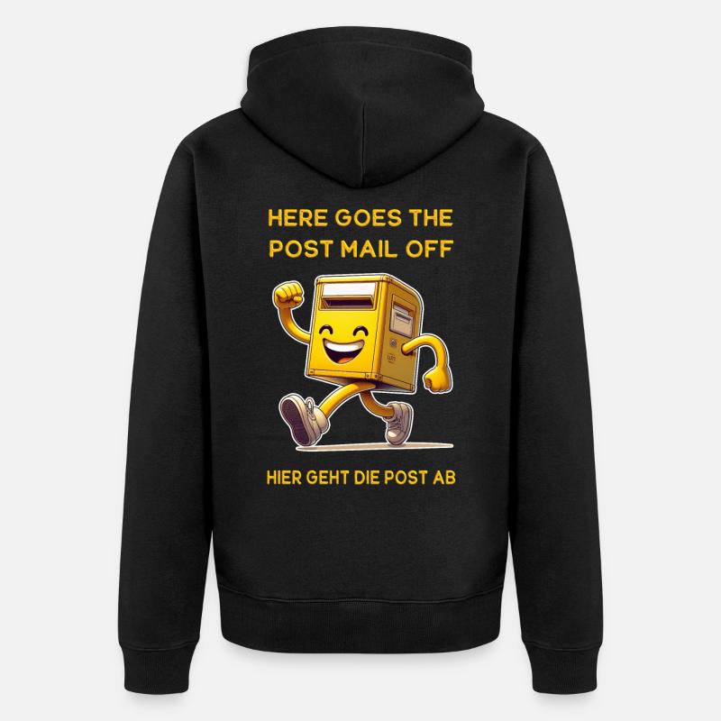 Voici le courrier postal. C’est là que va le courrier - Veste à capuche bio Premium Unisexe - noir