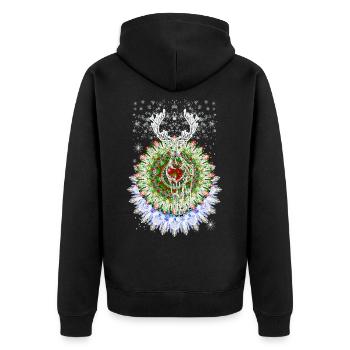 2022 Christmas 01 - Unisex Premium Organic Zip Hoodie - black - Back - Nico (187cm)