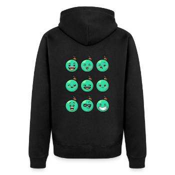 9 Weihnachtskugeln #5/10Türkis - Unisex Premium Bio Zip Hoodie - Schwarz - Hinten - Nico (187cm)