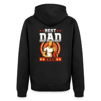 Best Dad Forever - Unisex Premium Organic Zip Hoodie - black - Back - Nico (187cm)