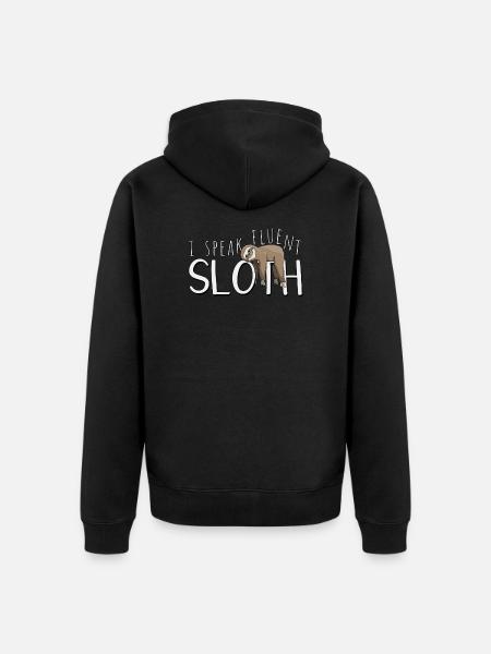 I'm fluent in sloths - Unisex Premium Organic Zip Hoodie - black