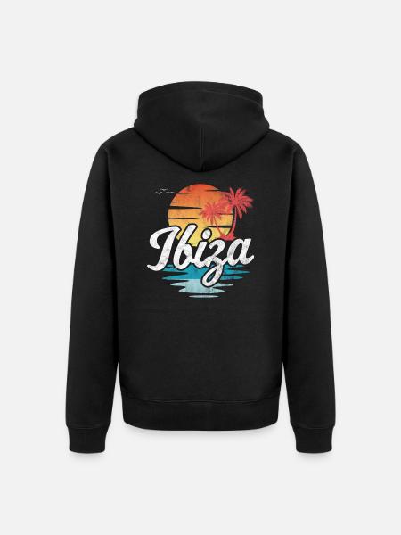 Ibiza - Unisex Premium Bio Zip Hoodie - Schwarz