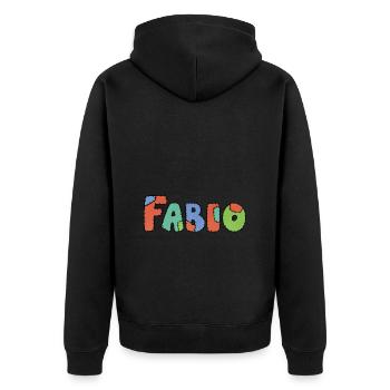 Fabio Name Gift Idea - Unisex Premium Organic Zip Hoodie - black - Back - Nico (187cm)