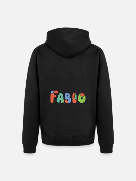 Fabio Name Gift Idea - Unisex Premium Organic Zip Hoodie - black