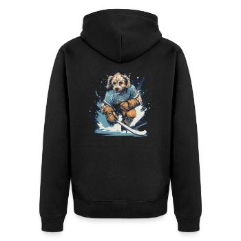Chien de hockey - Veste à capuche bio Premium Unisexe - noir - Dos - Nico (187cm)