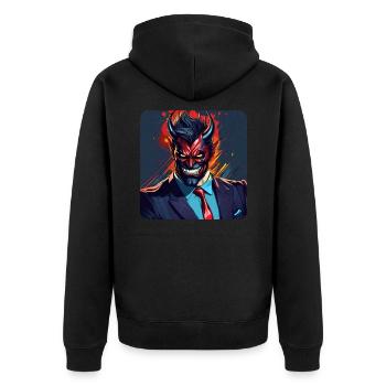 Diable élégant avec costume et cravate - Veste à capuche bio Premium Unisexe - noir - Dos - Nico (187cm)
