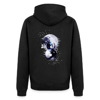 planets,stars,moon,star,abstract - Unisex Premium Organic Zip Hoodie - black - Back - Nico (187cm)
