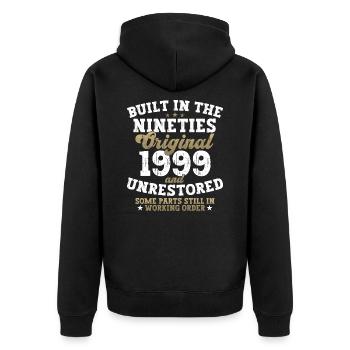 Construit dans les années quatre-vingt-dix 1999 23ème anniversaire hommes - Veste à capuche bio Premium Unisexe - noir - Dos - Nico (187cm)
