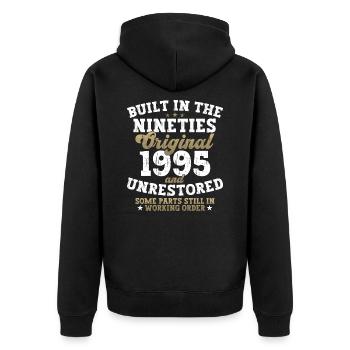 Construit dans les années quatre-vingt-dix 1995 27e anniversaire hommes - Veste à capuche bio Premium Unisexe - noir - Dos - Nico (187cm)