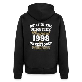 Construit dans les années quatre-vingt-dix 1998 27th Birthday Men - Veste à capuche bio Premium Unisexe - noir - Dos - Nico (187cm)