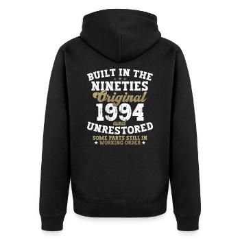 Construit dans les années quatre-vingt-dix 1994 28e anniversaire hommes - Veste à capuche bio Premium Unisexe - noir - Dos - Nico (187cm)