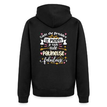 Patineuse Fabuleuse Femme Tenue Patinage Artistiqu - Veste à capuche bio Premium Unisexe - noir - Dos - Nico (187cm)