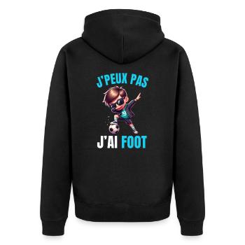 J'peux Pas J'ai Foot - Veste à capuche bio Premium Unisexe - noir - Dos - Nico (187cm)