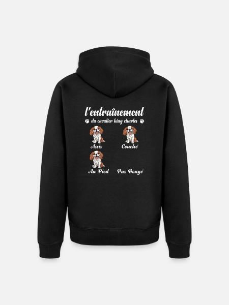 Cavalier King Charles Humour Femme Cavalier King - Premium økologisk unisex-hættejakke - sort