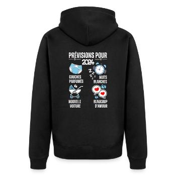 soon to be a dad 2024 Announcement Humor New Birth - Unisex Premium Organic Zip Hoodie - black - Back - Nico (187cm)