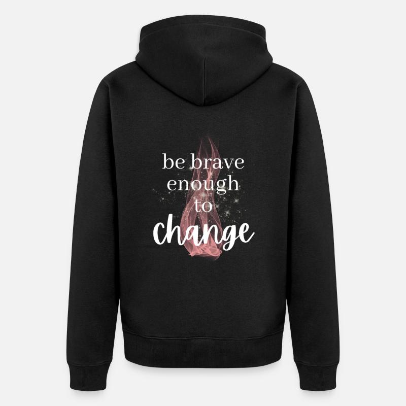 POSITIVE EINSTELLUNG MINDSET Motivation - Unisex Premium Bio Zip Hoodie - Schwarz