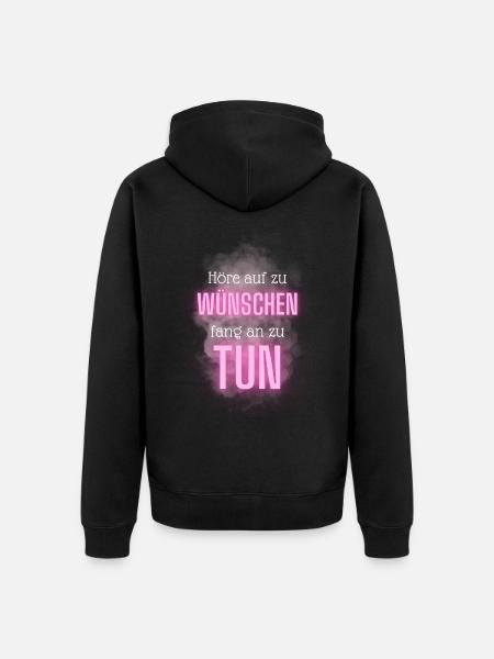 POSITIVE EINSTELLUNG MINDSET Motivation - Unisex Premium Bio Zip Hoodie - Schwarz