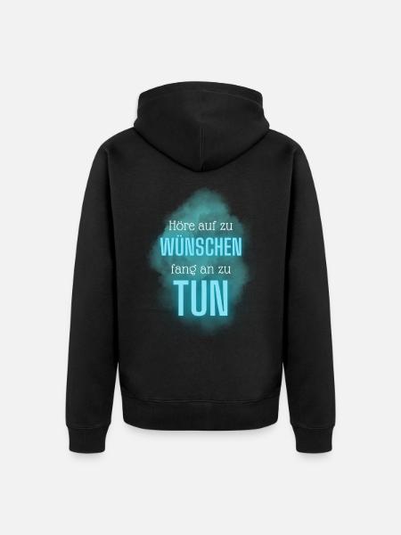 POSITIVE EINSTELLUNG MINDSET Motivation - Unisex Premium Bio Zip Hoodie - Schwarz
