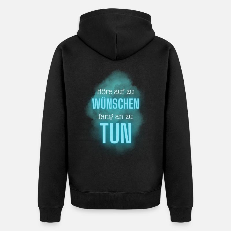 POSITIVE EINSTELLUNG MINDSET Motivation - Unisex Premium Bio Zip Hoodie - Schwarz